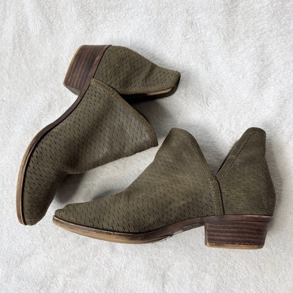 Lucky Brand baley bootie green suede ankle boots size women’s 9 - Picture 4 of 8